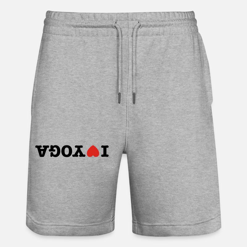 I love yoga - Stanley/Stella Unisex Bio Joggingshorts Trainer  - Grau meliert