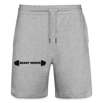 Fintess Mode - Stanley/Stella Unisex Bio Joggingshorts Trainer  - Grau meliert - Vorne - Nik (191cm) & Marisol (170cm)