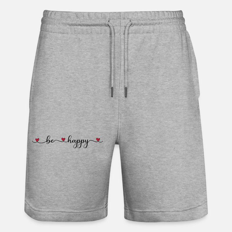 be happy - Stanley/Stella Unisex Bio Joggingshorts Trainer  - Grau meliert