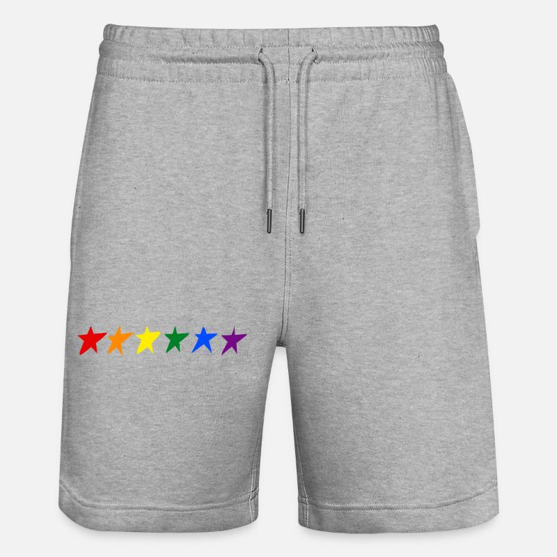 STERNE MIT LGTB-FARBEN - Stanley/Stella Unisex Bio Joggingshorts Trainer  - Grau meliert