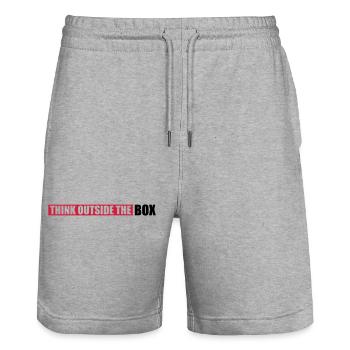 Saying Outside Thinking - Stanley/Stella Trainer Unisex Organic Jogging Shorts - heather grey - Front - Nik (191cm) & Marisol (170cm)