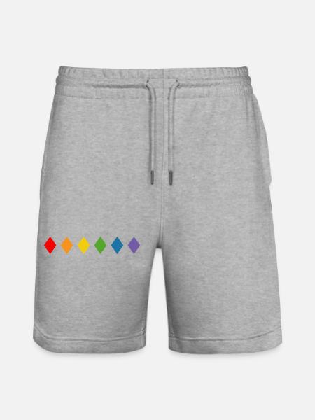 Rainbow Rhombus - Stanley/Stella Trainer Unisex Organic Jogging Shorts - heather grey