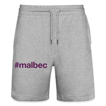 MALBEC Mot-clic - Short de jogging bio TRAINER Stanley/Stella unisexe - gris chiné - Devant - Nik (191cm) & Marisol (170cm)
