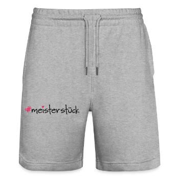 meisterstück - Stanley/Stella Unisex Bio Joggingshorts Trainer  - Grau meliert - Vorne - Nik (191cm) & Marisol (170cm)