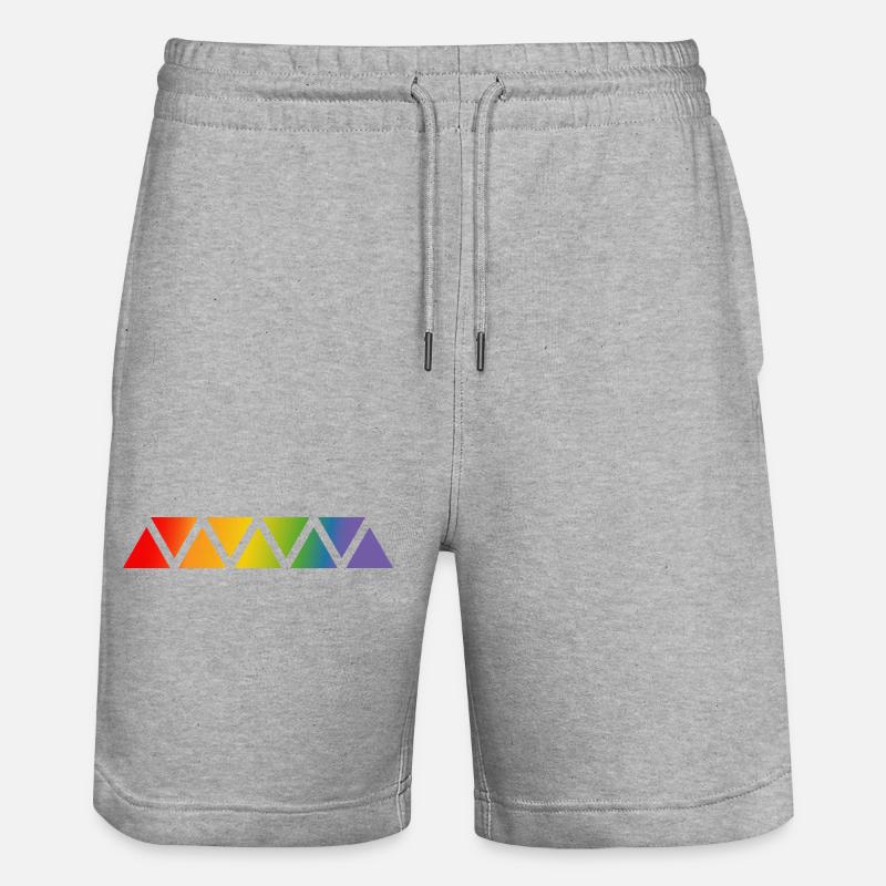 Rainbow triangle - Stanley/Stella Trainer Unisex Organic Jogging Shorts - heather grey