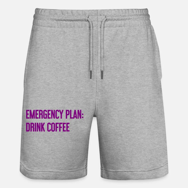 Kaffee-Notfallplan - Stanley/Stella Unisex Bio Joggingshorts Trainer  - Grau meliert