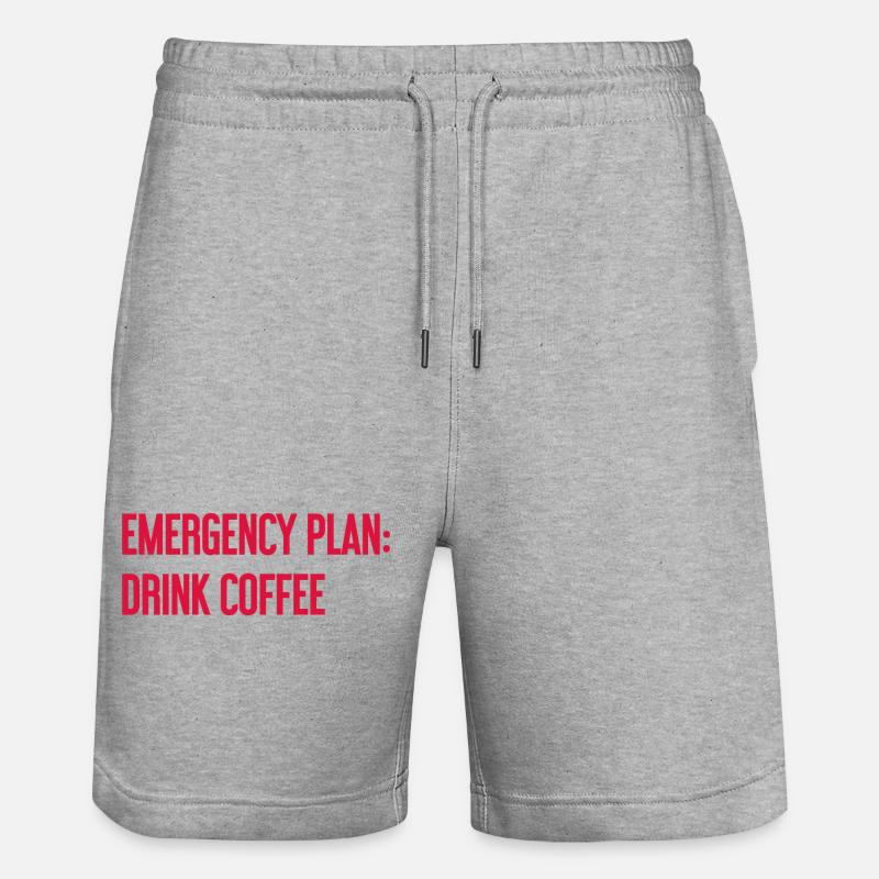 Coffee Contingency Plan - Stanley/Stella Trainer Unisex Organic Jogging Shorts - heather grey