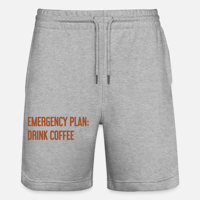 Coffee Contingency Plan - Stanley/Stella Trainer Unisex Organic Jogging Shorts - heather grey