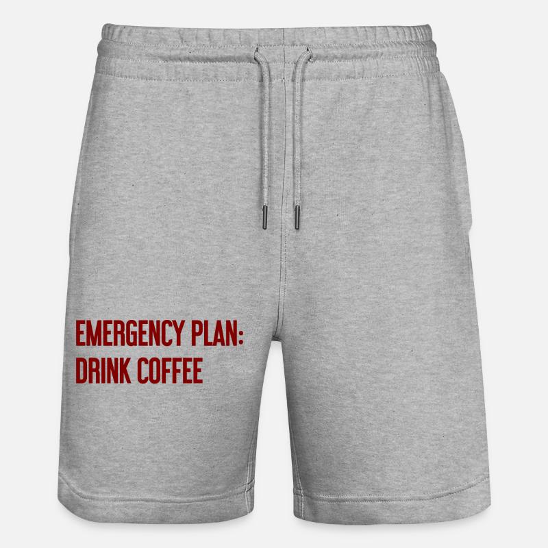 Coffee Contingency Plan - Stanley/Stella Trainer Unisex Organic Jogging Shorts - heather grey