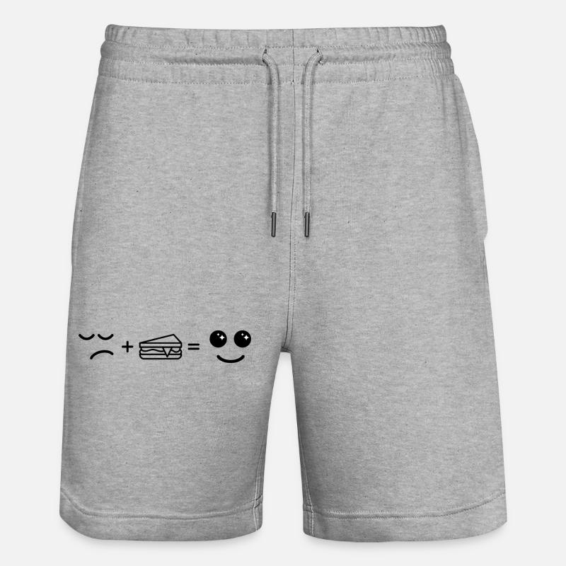 Traurig essen Kuchen Werden Glücklich - Stanley/Stella Unisex Bio Joggingshorts Trainer - Grau meliert