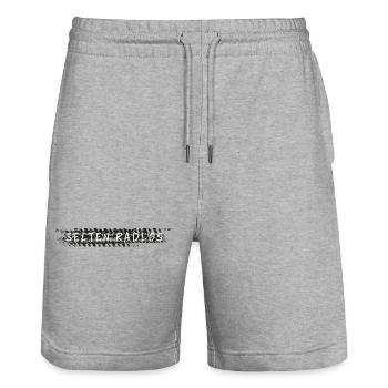 selten radlos fahrrad reifenspuren geschenk - Stanley/Stella Unisex Bio Joggingshorts Trainer  - Grau meliert - Vorne - Nik (191cm) & Marisol (170cm)