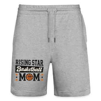 Rising Star Basketball Mom - Stanley/Stella Trainer Unisex Organic Jogging Shorts - heather grey - Front - Nik (191cm) & Marisol (170cm)