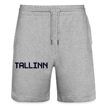 TALLINN Estonia - Stanley/Stella Trainer Unisex Organic Jogging Shorts - heather grey - Front - Nik (191cm) & Marisol (170cm)