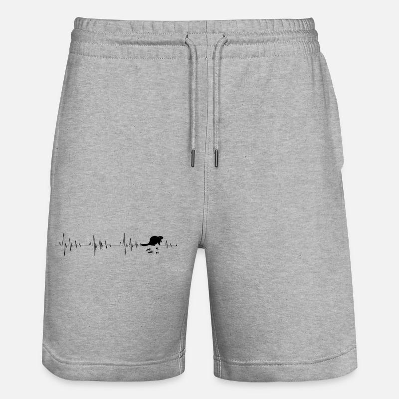 Battement de cœur castor - Short de jogging bio TRAINER Stanley/Stella unisexe - gris chiné