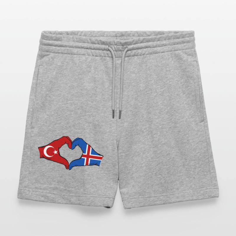 Turquie Islande Drapeau Mains Coeur Forme Short de jogging bio TRAINER Stanley/Stella unisexe