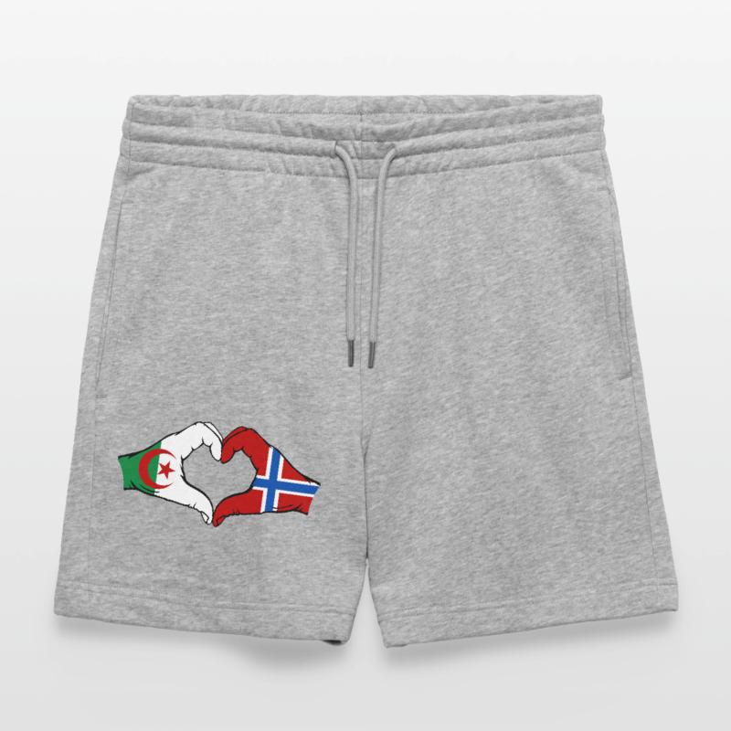 Algérie Norvège Drapeau Mains Coeur Forme Short de jogging bio TRAINER Stanley/Stella unisexe
