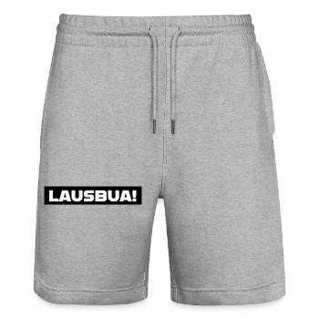 Lausbua  - Stanley/Stella Unisex Bio Joggingshorts Trainer  - Grau meliert - Vorne - Nik (191cm) & Marisol (170cm)