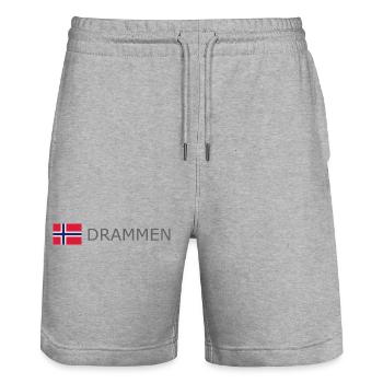 Norway Flag - Drammen - Norge - Norwegen - Stanley/Stella Trainer Unisex Organic Jogging Shorts - heather grey - Front - Nik (191cm) & Marisol (170cm)
