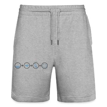Icons Wasser Wind Windsurfen - Stanley/Stella Unisex Bio Joggingshorts Trainer  - Grau meliert - Vorne - Nik (191cm) & Marisol (170cm)