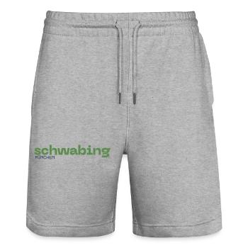 Schwabing Munich district - Stanley/Stella Trainer Unisex Organic Jogging Shorts - heather grey - Front - Nik (191cm) & Marisol (170cm)