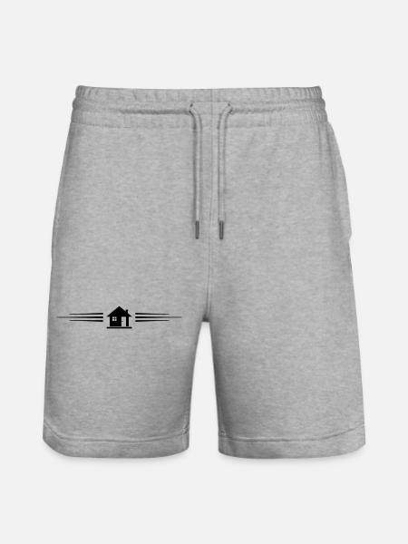 House icon property line - Stanley/Stella Trainer Unisex Organic Jogging Shorts - heather grey