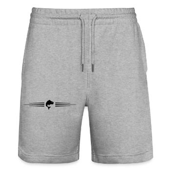 Fisch Symbol Linie - Stanley/Stella Unisex Bio Joggingshorts Trainer  - Grau meliert - Vorne - Nik (191cm) & Marisol (170cm)