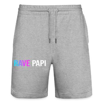 Techno House Electro Festival Hardstyle Rave Dad - Stanley/Stella Unisex Bio Joggingshorts Trainer  - Grau meliert - Vorne - Nik (191cm) & Marisol (170cm)