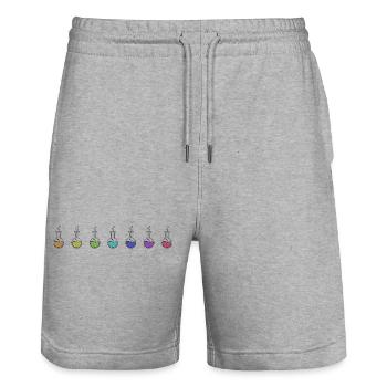 Chemistry experiment in the laboratory - Stanley/Stella Trainer Unisex Organic Jogging Shorts - heather grey - Front - Nik (191cm) & Marisol (170cm)
