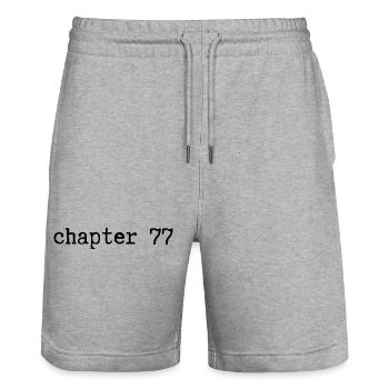 chapter 77 Geburtstag - Stanley/Stella Unisex Bio Joggingshorts Trainer  - Grau meliert - Vorne - Nik (191cm) & Marisol (170cm)