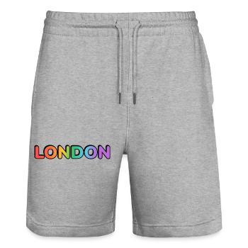 London LGBTQ Rainbow - Stanley/Stella Unisex Bio Joggingshorts Trainer  - Grau meliert - Vorne - Nik (191cm) & Marisol (170cm)