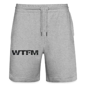 WTFM - Write the fucking manual - Short de jogging bio TRAINER Stanley/Stella unisexe - gris chiné - Devant - Nik (191cm) & Marisol (170cm)