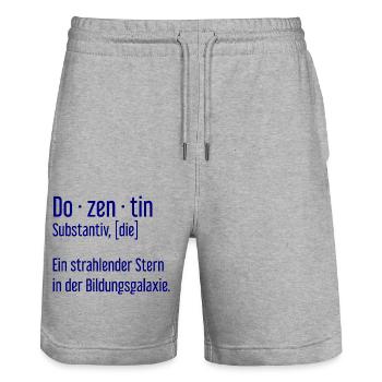 Dozentin Dozentinnen Schule Pädagogin Unterricht - Stanley/Stella Unisex Bio Joggingshorts Trainer  - Grau meliert - Vorne - Nik (191cm) & Marisol (170cm)