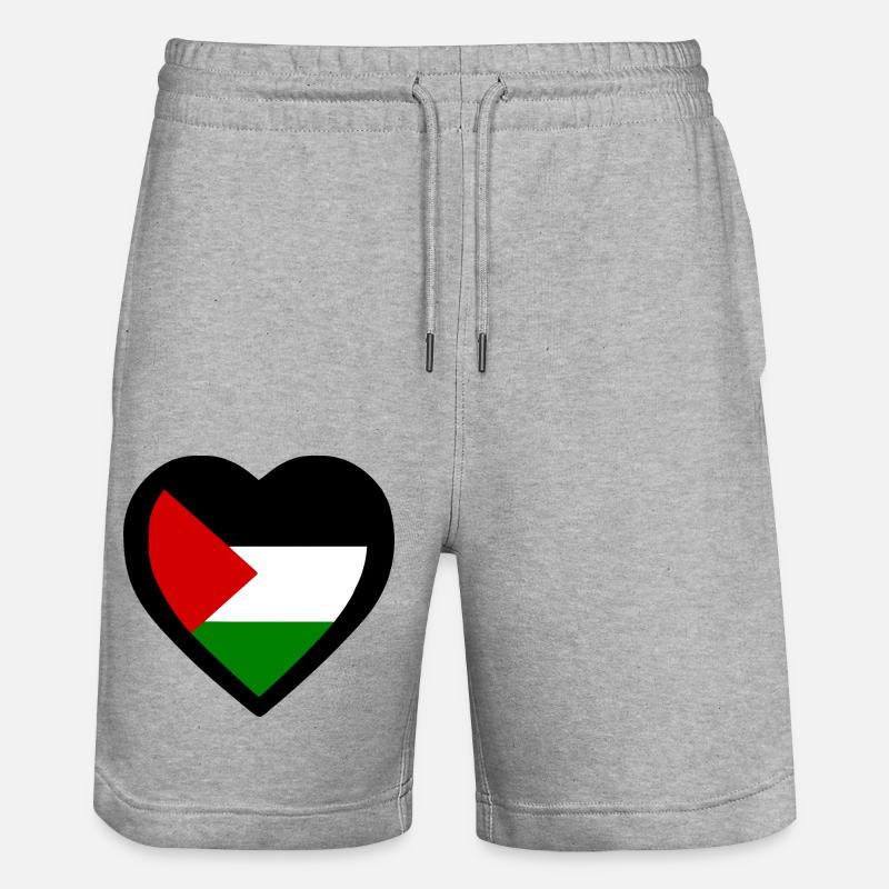 Free palestine - Short de jogging bio TRAINER Stanley/Stella unisexe - gris chiné