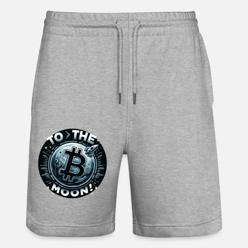 ''To The Moon'' Kryptodesign - Stanley/Stella Unisex Bio Joggingshorts Trainer  - Grau meliert
