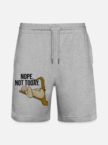 Sloth Nope Not Today - Stanley/Stella Trainer Unisex Organic Jogging Shorts - heather grey