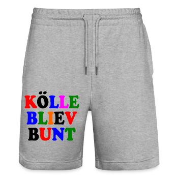 kölle bliev bunt - Stanley/Stella Unisex Bio Joggingshorts Trainer  - Grau meliert - Vorne - Nik (191cm) & Marisol (170cm)