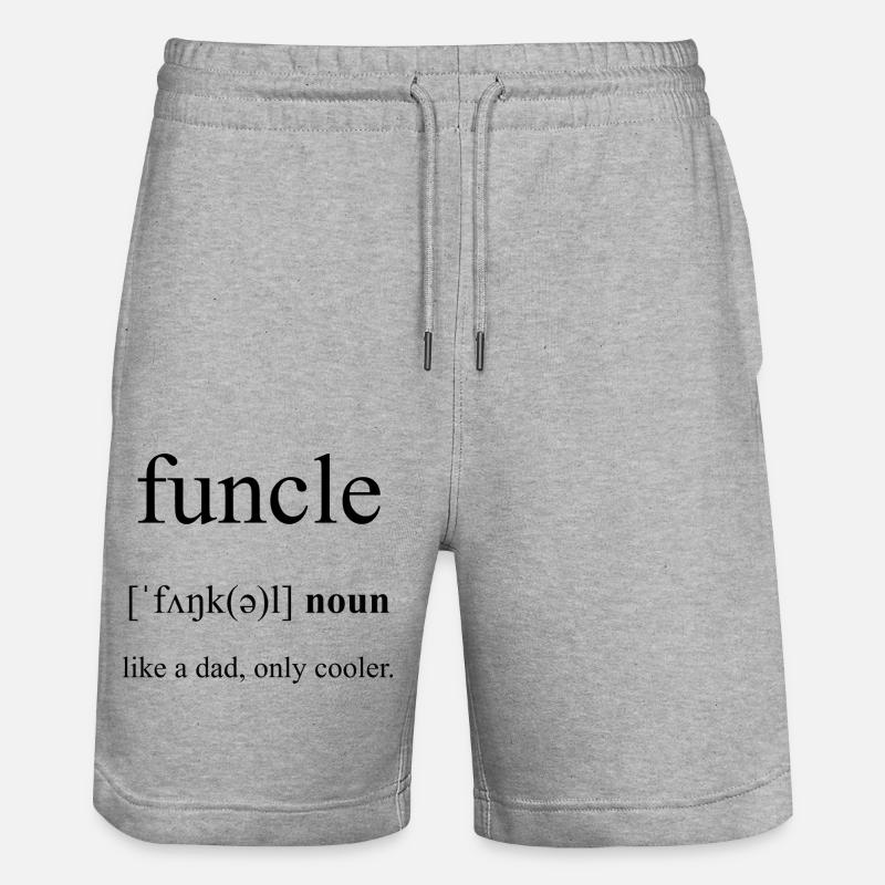 Funcle | Onkel Definition Dictionary - Stanley/Stella Unisex Bio Joggingshorts Trainer  - Grau meliert