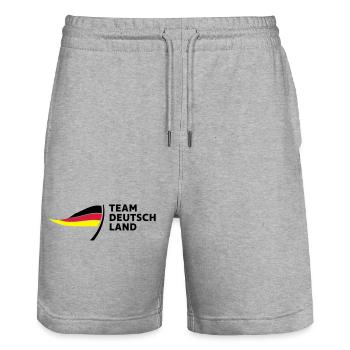 Allemagne équipe - Short de jogging bio TRAINER Stanley/Stella unisexe - gris chiné - Devant - Nik (191cm) & Marisol (170cm)