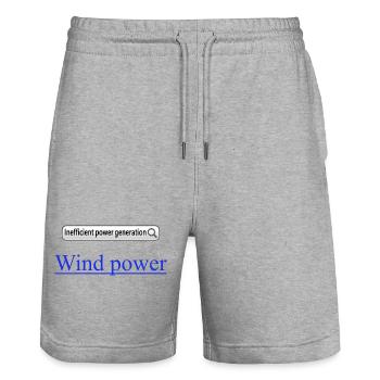 Wind Power Inefficient power generation - Stanley/Stella Trainer Unisex Organic Jogging Shorts - heather grey - Front - Nik (191cm) & Marisol (170cm)