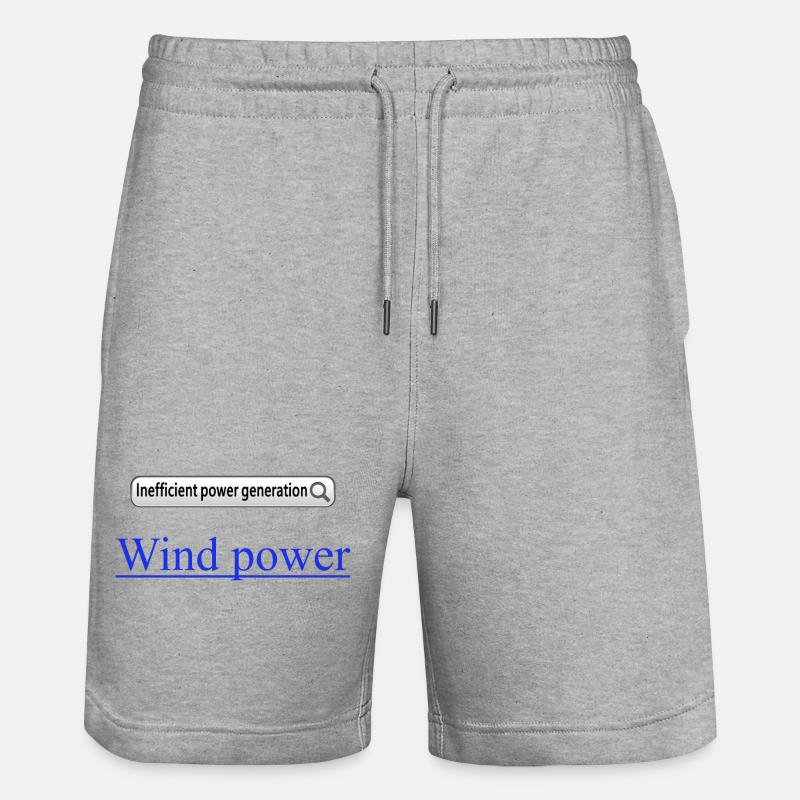 Wind Power Inefficient power generation - Stanley/Stella Trainer Unisex Organic Jogging Shorts - heather grey