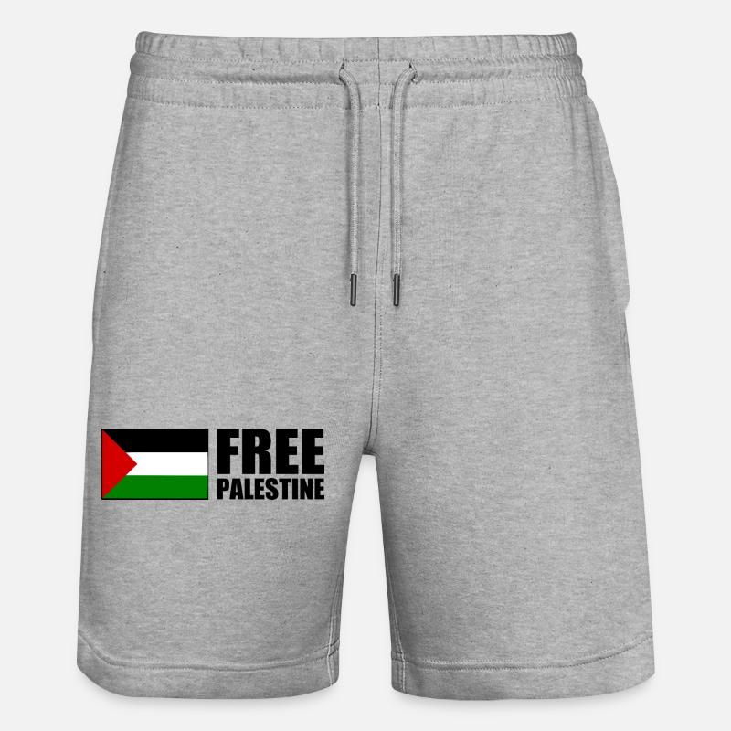 Free palestine - Short de jogging bio TRAINER Stanley/Stella unisexe - gris chiné