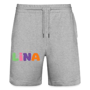 Name - Lina - Stanley/Stella Unisex Bio Joggingshorts Trainer  - Grau meliert - Vorne - Nik (191cm) & Marisol (170cm)