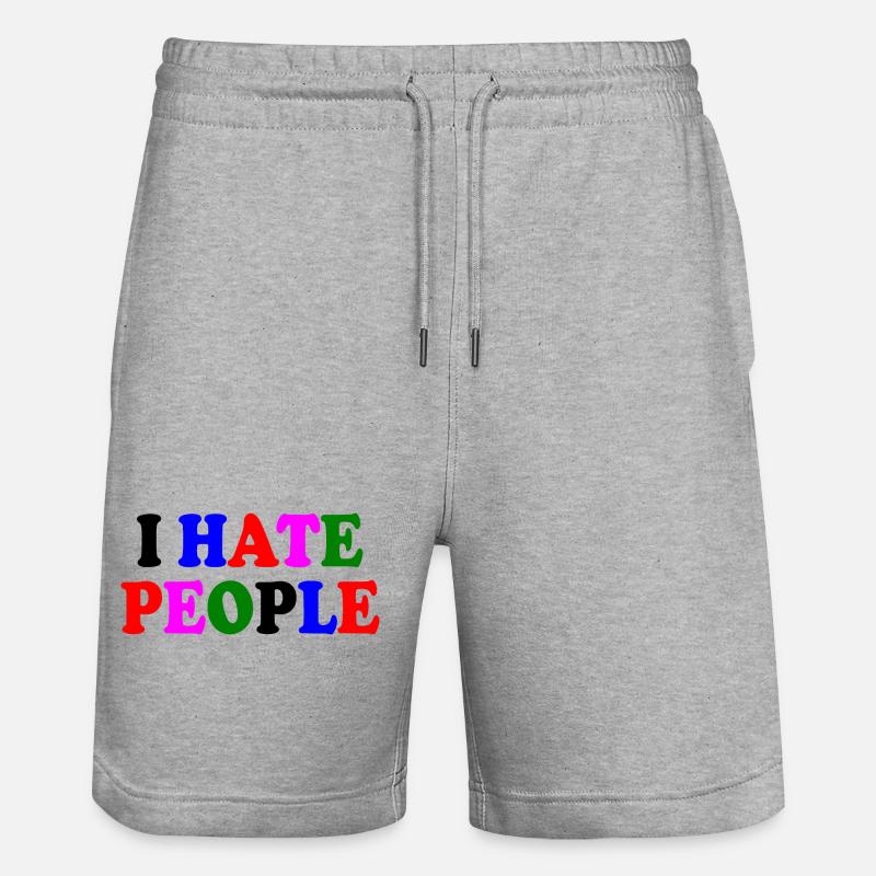 I hate people - Short de jogging bio TRAINER Stanley/Stella unisexe - gris chiné