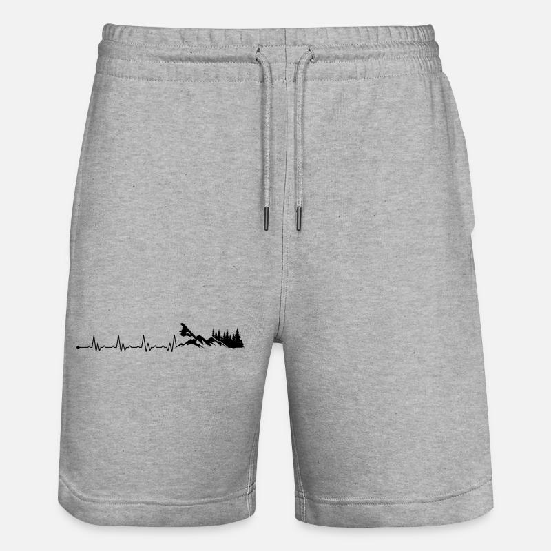 Heartbeat Snowboard - Short de jogging bio TRAINER Stanley/Stella unisexe - gris chiné