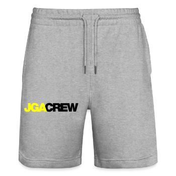 Bachelor Party Crew - Emblem - Stanley/Stella Trainer Unisex Organic Jogging Shorts - heather grey - Front - Nik (191cm) & Marisol (170cm)