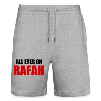 all eyes on rafah - Short de jogging bio TRAINER Stanley/Stella unisexe - gris chiné - Devant - Nik (191cm) & Marisol (170cm)