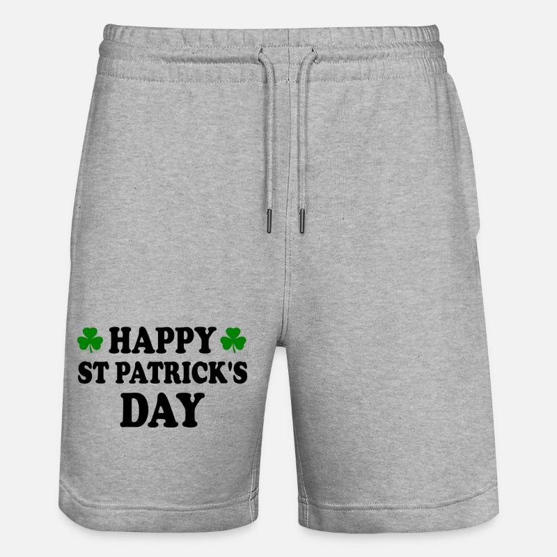 happy st patrick's day - Short de jogging bio TRAINER Stanley/Stella unisexe - gris chiné