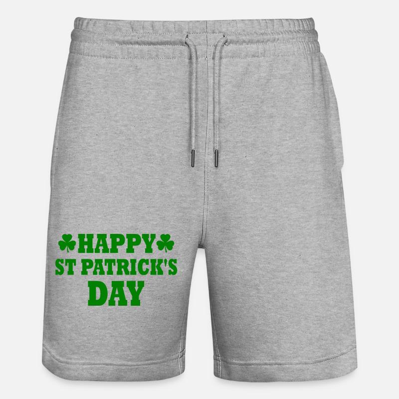 happy st patricks day - Short de jogging bio TRAINER Stanley/Stella unisexe - gris chiné