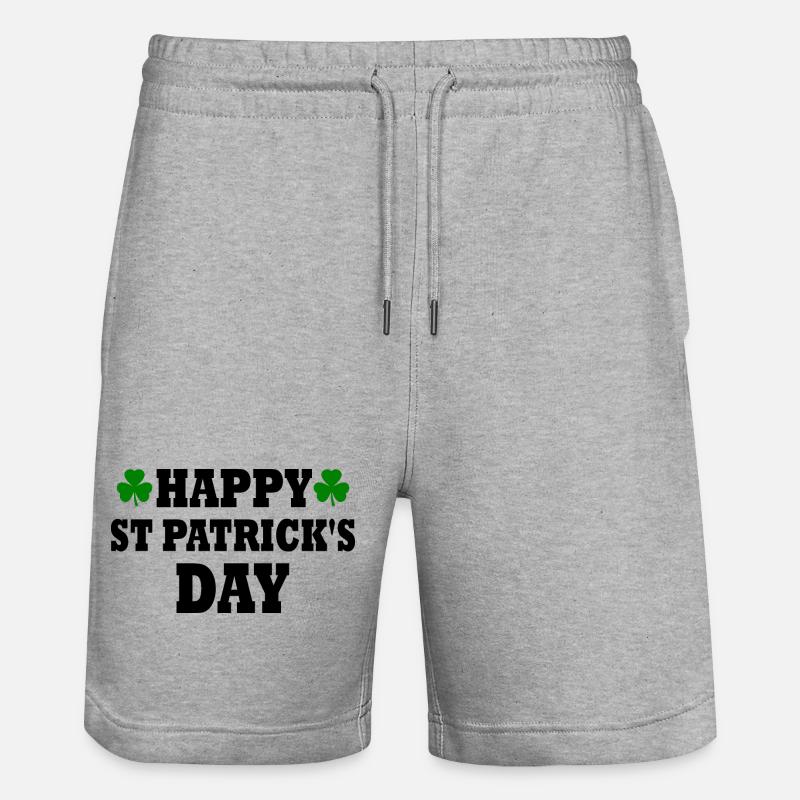 happy st patricks day - Short de jogging bio TRAINER Stanley/Stella unisexe - gris chiné