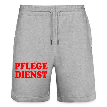 Nursing - Stanley/Stella Trainer Unisex Organic Jogging Shorts - heather grey - Front - Nik (191cm) & Marisol (170cm)